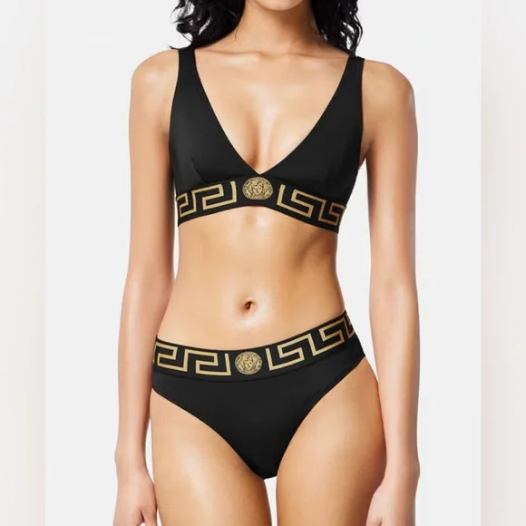 Versace black & gold swimsuit size 2 NWT - Picture 3 of 6